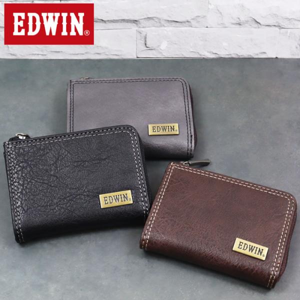 EDWIN（エドウィン） 財布 22269295 サイフ 小銭入れ シボ合皮 メタル
