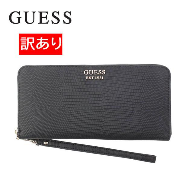 【新品・未使用】GUESS 長財布 ブラック GUESS（ゲス） 財布 LARGE ZIPAROUND ラウンドファスナー長財布