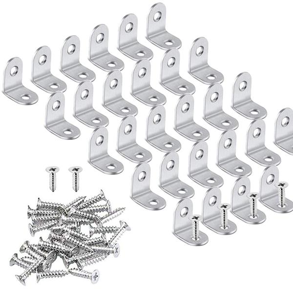 ＡｉｂｂｏｙｉL字金具 28個 アングルブラケット ステンレス製 l字金具 20*20*16mm 補強金具 コーナーブレース 接合金具 58