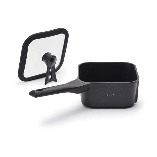 他サイト： 四角いフライパン sutto（スット） 16×8ｃｍ オール熱源対応 (ガス火・IH対応) ブラック 深型 ドウシシャの商品画像