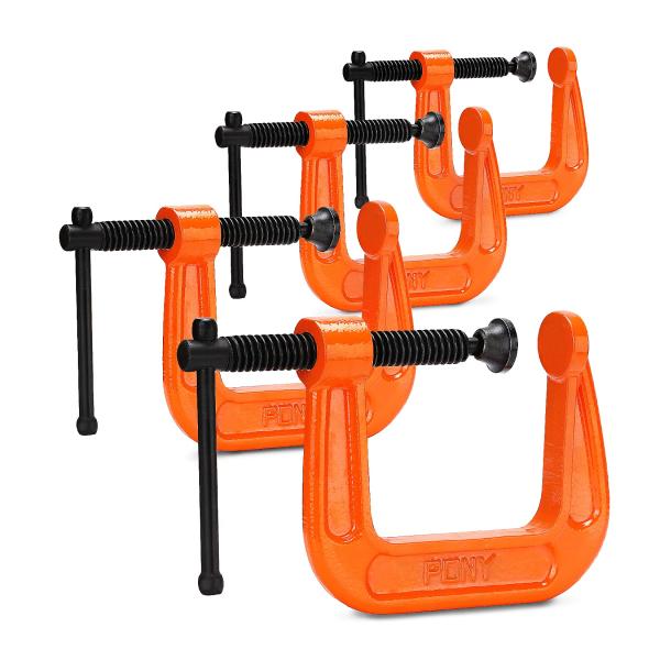 他サイト： PONY クランプ C型クランプ 鋼製 強力型 最大締付力272kg 最大開口63mm DIY工具 木工 接着 固定 溶接 作業 切削 締付の商品画像