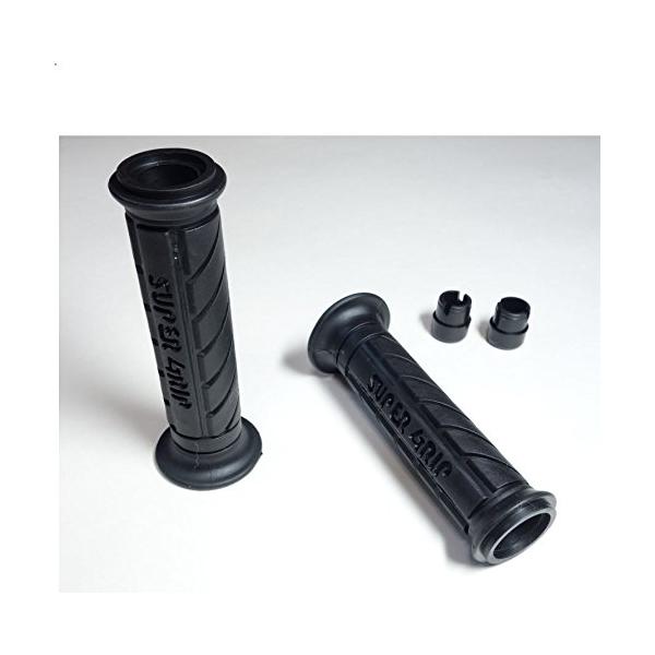 SUPERGRIP（スーパーグリップ） バイク用カスタムグリップ エンド：貫通式 ブラック 全長130mm バーエンドキャップ付 SG251