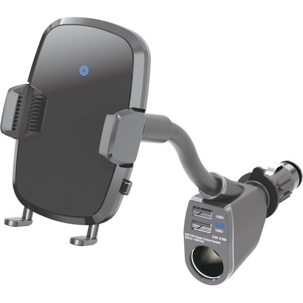 他サイト： ペルシード(Pellucid) 車内用品 スマホホルダー 自動開閉ワイヤレス充電ホルダーフレキシブルBK PPH2046の商品画像