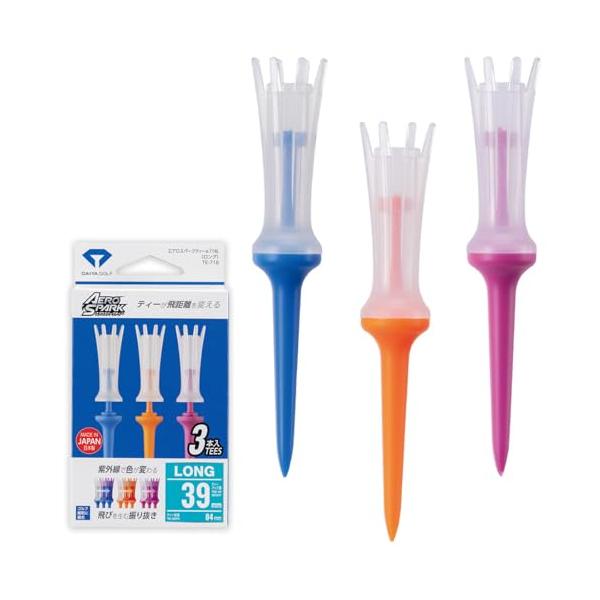 ダイヤゴルフ(DAIYA GOLF) ゴルフティー エアロスパークティー カラー ロング クリアー TE-718