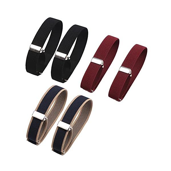 YFFSFDC 3ペアセットアームバンド アームベルト アームクリップ 腕バンド シャツ メンズ ワイシャツ カッターシャツ 袖丈 調整 入