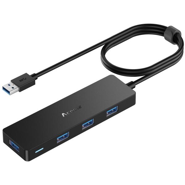 他サイト： Aceele USB ハブ 拡張 4 USB ポート120cm 延長ケーブル 5Gbps 超高速 軽量 PC MacBook/Chromebの商品画像