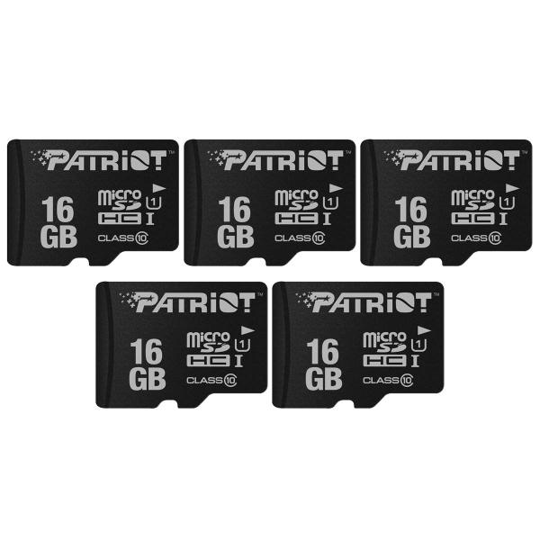 Patriot Memory MicroSD メモリカード 16GB 五枚セット Class10 UHS-I対応 PSF16GMDC105