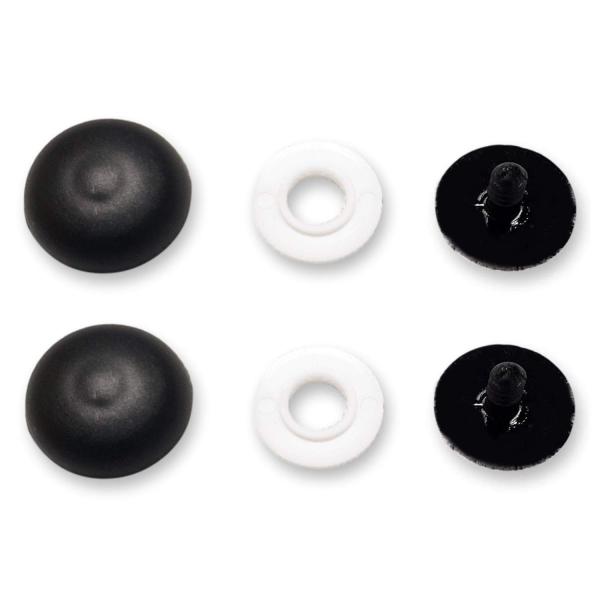 日本製 天ボタン 丸ボタン トップボタン ヘヴンP 国産 手芸 ハンドメイド DIY 工芸 帽子 修繕 修復 材料 (P-19L 黒頭/L黒