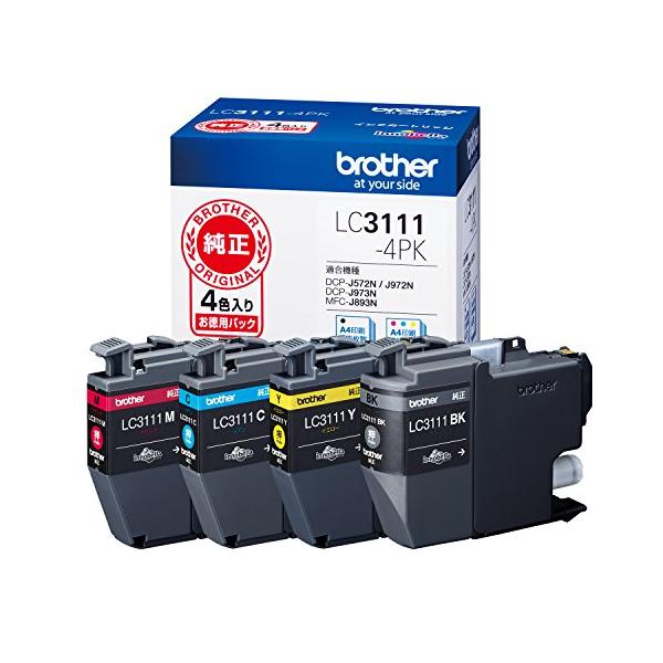 他サイト： 【ブラザー純正】インクカートリッジ4色パック(エコパッケージ) LC3111-4PK-E 対応型番:DCP-J987N、DCP-J982N、DCP-J582N、MFC-J738DN 他の商品画像