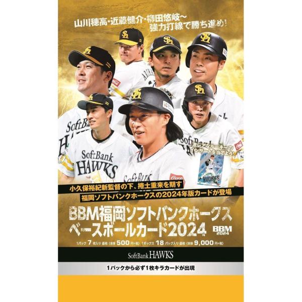 ベースボールマガジン Baseball Magazine BBM 福岡ソフトバンクホークス ベースボールカード2024 BOX(18パック入り) 野