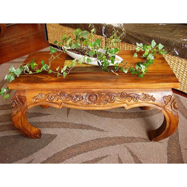 配送料込み】デザイン彫刻が施された 座卓 ローテーブル ローテーブル