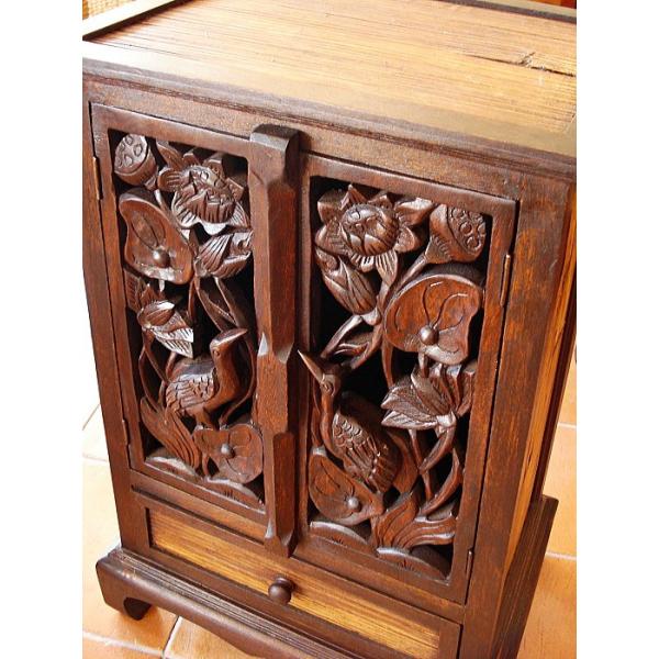 アジアン家具 アジアン カーヴィンキャビネット 彫刻入り アンティーク調 エスニック チェスト 収納家具 タイ家具 Buyee 日本代购平台 产品购物网站大全 Buyee一站式代购 Bot Online