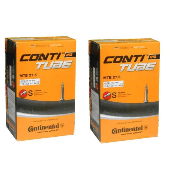 他サイト： 2本セット コンチネンタル Continental MTB 仏式チューブ 27.5x1.75-2.5(47-584/62-584) バルブ長の商品画像
