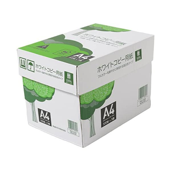 コピー用紙 A4 2500枚 APP 高白色 ホワイトコピー用紙 A4 白色度93% 紙厚0.09mm 2500枚（500枚×5冊） PEFC認証 WC901PEI (D)