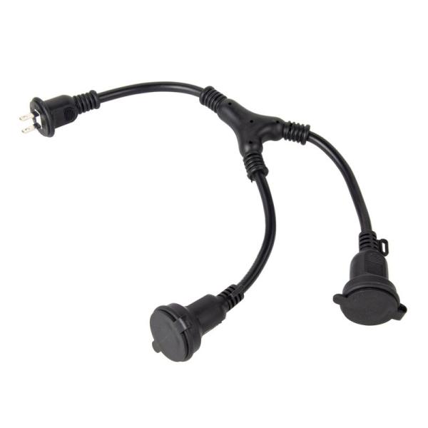 他サイト： NICOH(ニコー) 防雨型 分配コード 2分配 15A 合計1500Wまで NCT-DB2WP 屋外防雨型の2分配コード 一つの電源を2分の商品画像