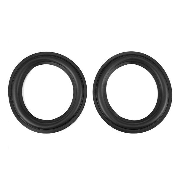 2個6インチ/ 156mmブラックスピーカーラバーフォームエッジサラウンドリングスピーカー修理またはDIY用修理キット、穴あきラバースピーカ