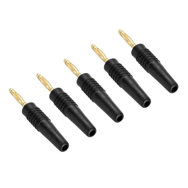 PATIKIL スピーカーバナナプラグコネクタ ジャックコネクタ はんだタイプ 2 mm 金メッキ銅 ブラック スピーカーワイヤー ウォール