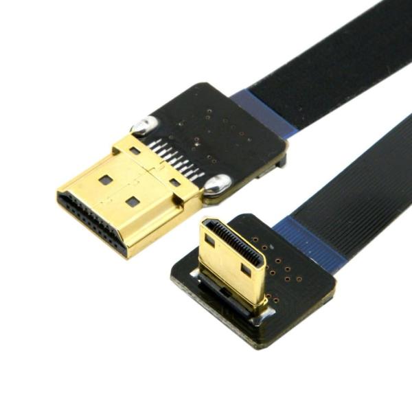 chenyang FPV Mini HDMI オス - HDMI オス FPC フラットケーブル 50cm 90度 ダウンアングル FPV