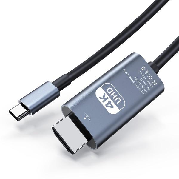 FineGood USB Type-C to HDMI 変換ケーブル 2m 4K30Hz 対応 プラグアンドプレイ アルミ合金シェル + ナ
