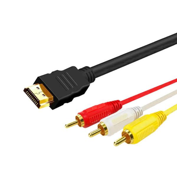 HDMI A/M-RCA*3 変換ケーブル（オス-オス） PS1 PS2 PS3 AVコンポジット ケーブル 金メッキ コンポーネントケーブ