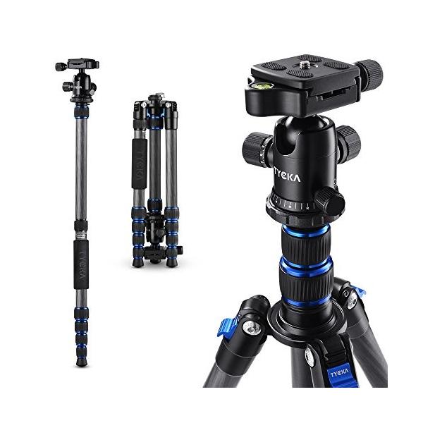Tycka カーボン製カメラ三脚 1 3kg超軽量5段 全高148cm 15kg耐荷重 旅行用三脚 一脚可変式 自由雲台付 Cqa ストア309 通販 Yahoo ショッピング