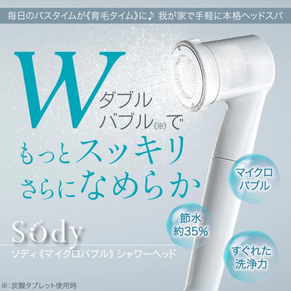 育毛サロン発　マイクロバブルシャワーヘッド バイオテック Sody ソディ シャワーヘッド 日本製 マイクロバブル ファインバブル 頭皮ケア 毛穴 節水 おうちケア