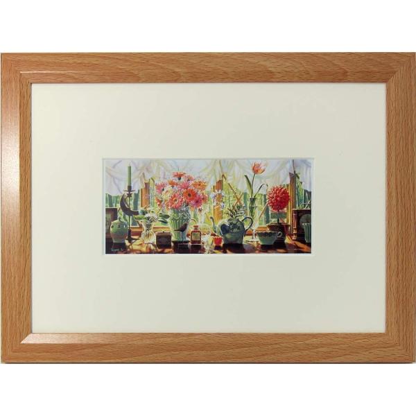 笹倉鉄平　軽井沢の窓辺 新品 笹倉鉄平 軽井沢の窓辺 軽井沢 風景 風景画 現代アート 額装付き