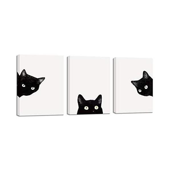 3点セット 猫 ネコ ねこ 現代アート 新品 モダンアート アート