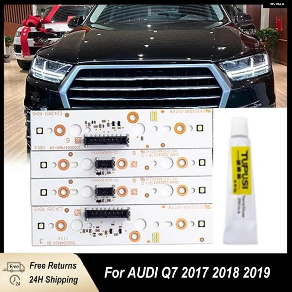 並行輸入品アウディ Q7 2017 2018 2019 LED ヘッドライト DRLボードリペア デイタイム ランニングライト ホワイトエンジェルアイ ウィンカーランプ