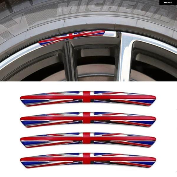 並行輸入品 4PCS アルミ ホイール ステッカー イギリス ドイツ フランス イタリア 国旗 デカール MINI COOPER S JCW R55 R56 R57 R60 F55 F