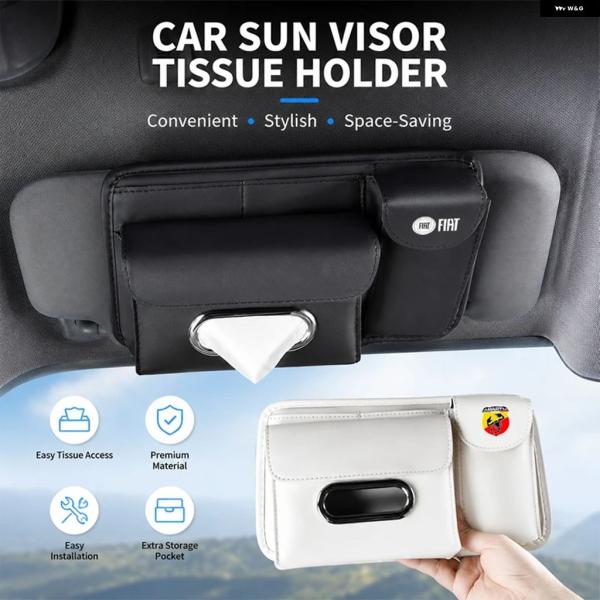並行輸入品 フィアット パンダ ドブロ スティロ ブラボー アバルト アルゴ アルベア ウノ ティポ用カー サンバイザー ティッシュ ボックス メガネ ケース 