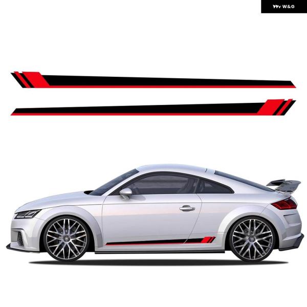並行輸入品 サイドストライプ デカール ドア ステッカー トリム アウディ TT RS MK2 8JクーペMK3 8S FVロードスターTFSI