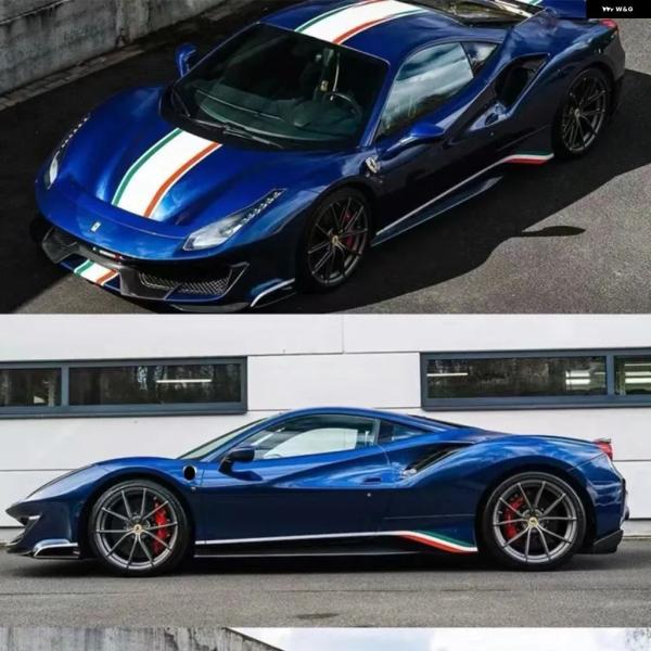 並行輸入品 フェラーリ488ピスタボディ トラック バージョン カービニール ステッカー フィルム デカール