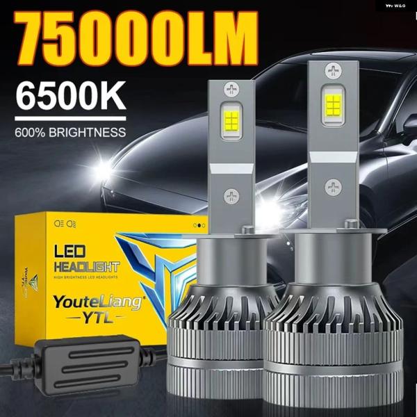 並行輸入品 H11 NOCK H7 H4 H1 LED ヘッドライト バルブ CANBUS 6500K 9005 9006 9012 車用 ライト オートランプ 12V 2個 75000LM