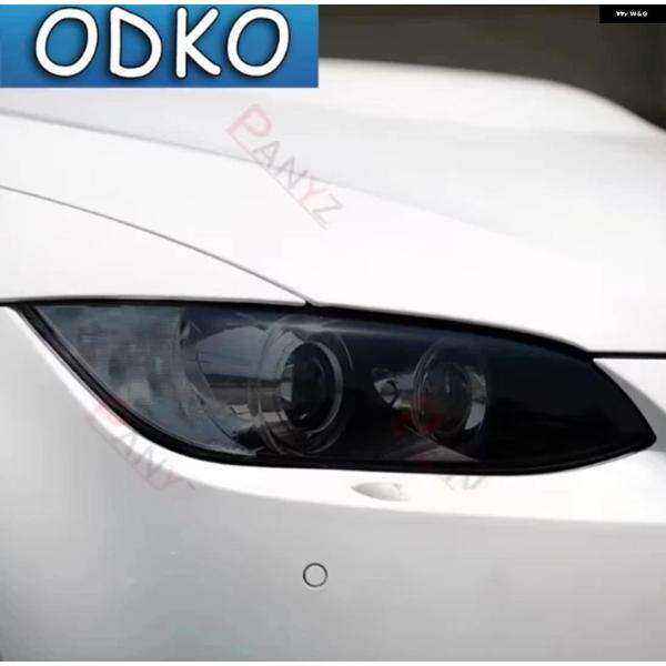 並行輸入品 BMW E90 E92 E93 M3 GTS CRT カー ヘッドライト フィルム スモークブラック ステッカー クリア 2枚セット 2007-20