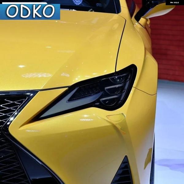 並行輸入品 レクサス RC350 RC F フェイスリフト 2019 - 20 ヘッドライト フィルム フロントライト ステッカー クリア ブラック
