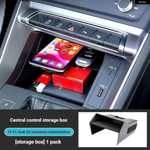 並行輸入品 アウディ Q3 F3 スポーツバック 2019 - 21 2022 - 25 車用センター コンソール 収納 グローブ ボックス ホルダー オーガナ