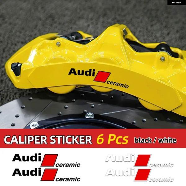 並行輸入品 6PC カーグッズ ブレーキ キャリパー ステッカー 耐熱 デカール アウディ セラミック A3 A4 B5 B6 A3 8P 8V 8L A5 A6