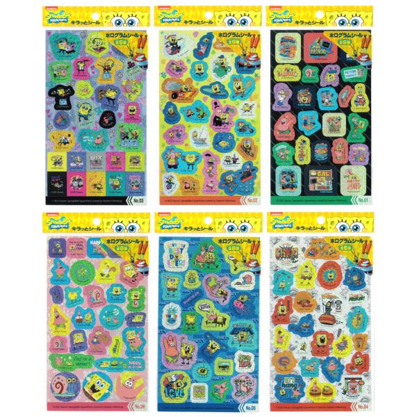 キレイハナ ホログラムシール シール スポンジ・ボブ キラッとシール ホログラム 6種 各1枚 セット
