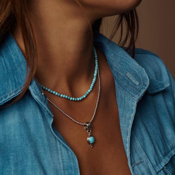 HARPO �A���| Turquoise Beads Necklace N294 �^�[�R�C�Y �r�[�Y �l�b�N���X �C���f�B�A���W���G���[ �n���| �C���f�B�A���W���G���[ ���i�摜3