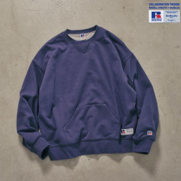 トレーナー RUSSELL × BerBerJin ラッセル ベルベルジン Nu Blend Double Face CN Sweat Navy スウェット メンズ