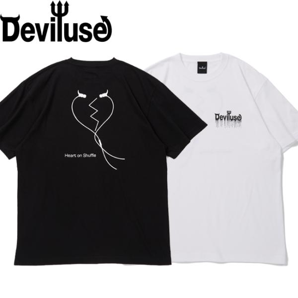 tシャツ Deviluse デビルユース Heart on Shuffle SS T-Shirts Black White 半袖tシャツ カットソー メンズ レディース