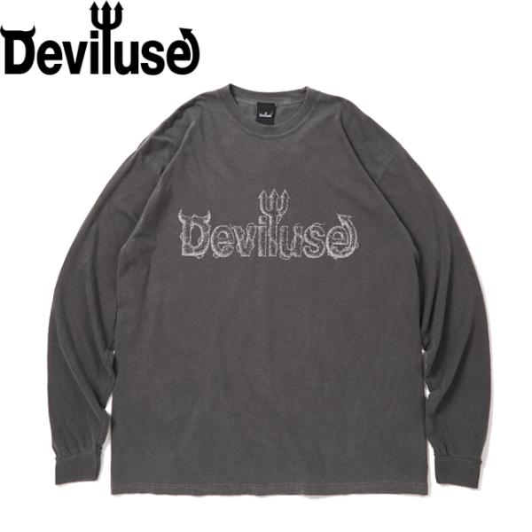 tシャツ Deviluse デビルユース Thorn Logo L/S T-Shirts Fade Black fw26034 長袖tシャツ カットソー メンズ レディース