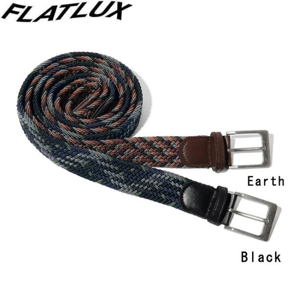 らいいち　メッシュ生地５メートル 　ベルクロ2メートル FLATLUX（フラットラックス） ベルト Mosaic Woven Belt Earth Black