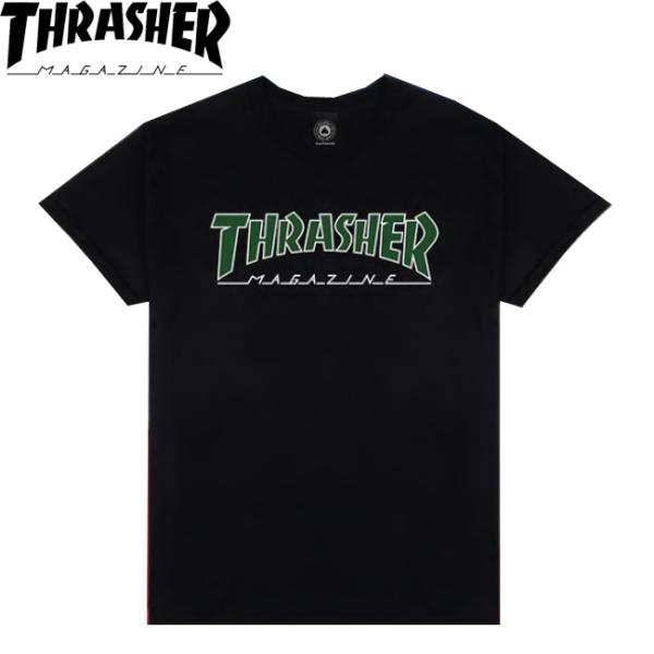 tシャツ THRASHER スラッシャー OUTLINED S/S T-Shirts USA Black スラッシャー マガジン 半袖Tシャツ カットソー メンズ レディース