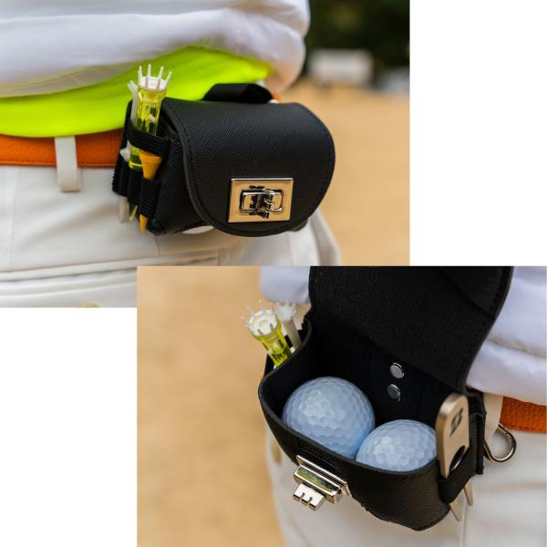 ゴルフボールケース 横型 ゴルフ ポーチ ボール2ケ : golfballpouch