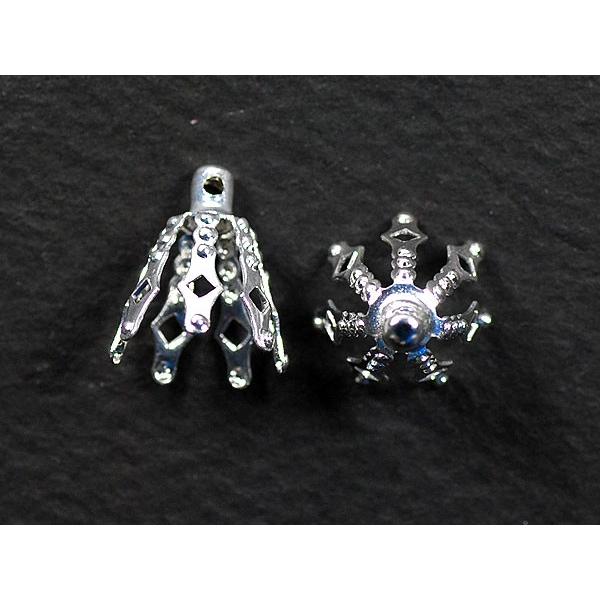 アクセサリーパーツ 金具 ビーズキャップ ベル型 12mm 銀色 シルバー