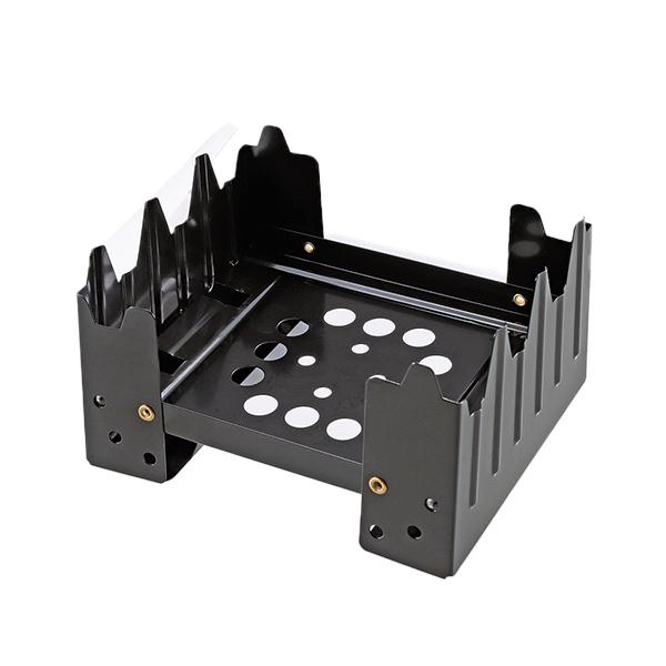 軽量コンパクト、携帯に便利なクライムストーブゴトクが２段階に開閉材質：鉄（電着塗装）