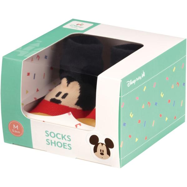 SKATER スケーター ソックス シューズ M 12.6cm 対象12-15ヵ月 ベビー 靴 赤ちゃん ディズニー ミッキーマウス ギフトボックス BSSHL3G-A (プレゼント 入園祝い)