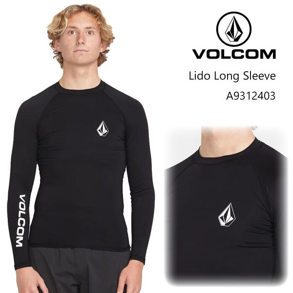 値下げ ☆ VOLCOM ラッシュガード M 長袖 BLACK VOLCOM ラッシュガード VOLCOM/ボルコム 長袖ラッシュガード UV